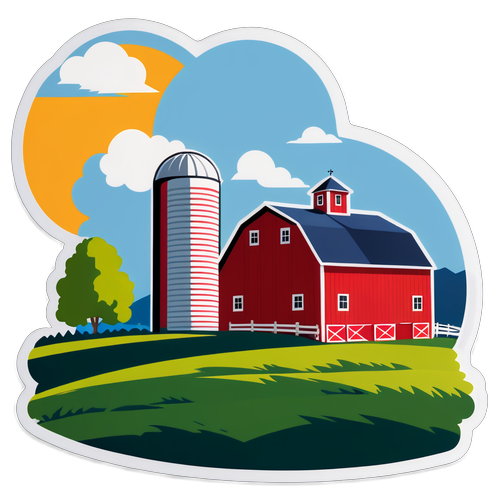 Unwind with Serenity: How a Classic Red Barn Sticker Can Bring Rustic Charm to Your Life!