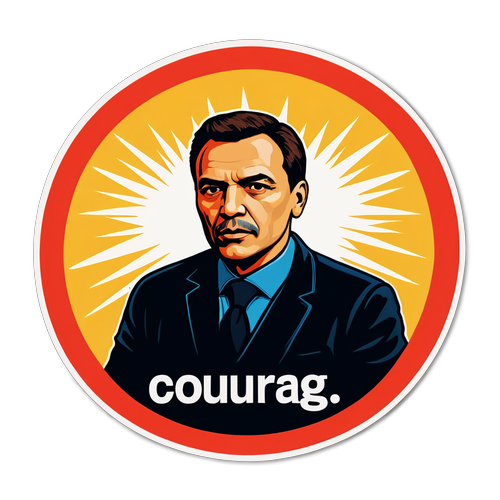 Un sticker original cu un mesaj inspirațional de la Horatiu Potra, evidențiind curajul și activismul.