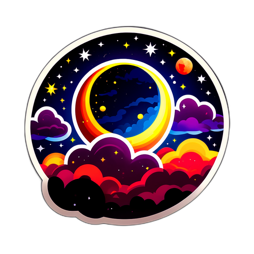 Éclipse lunaire dramatique avec nuages