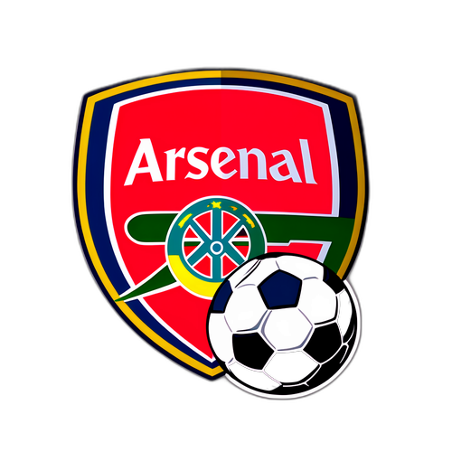 아스날 로고와 축구공 배경 스티커 디자인