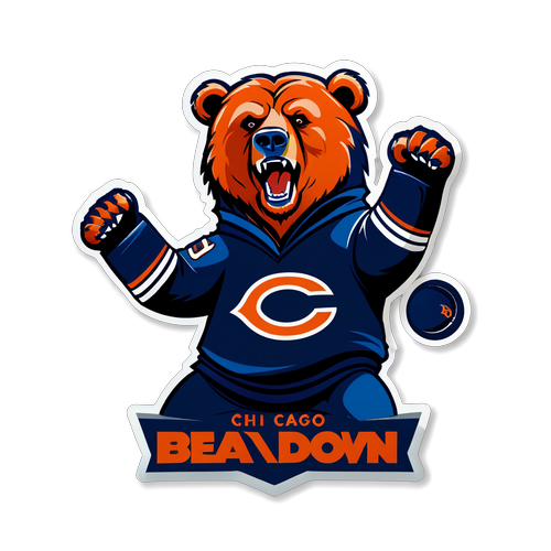 Unleash Your Team Spirit: Get Ready to Bear Down with This Stunning Chicago Bears Sticker!