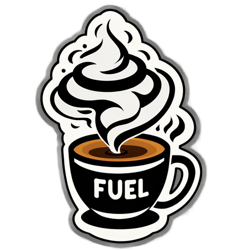 Desain Stiker Cangkir Kopi