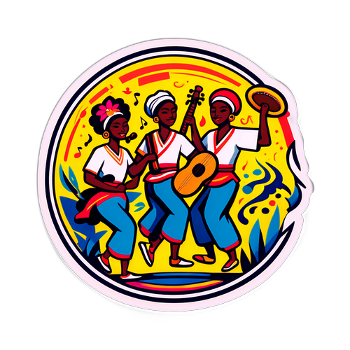 Nálepka s kubánským folklórem