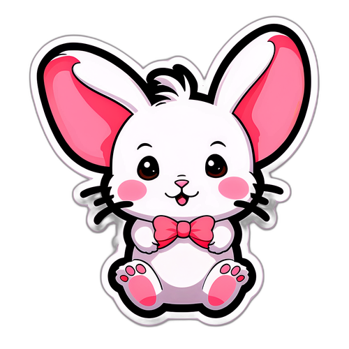 かわいいウサギのステッカー