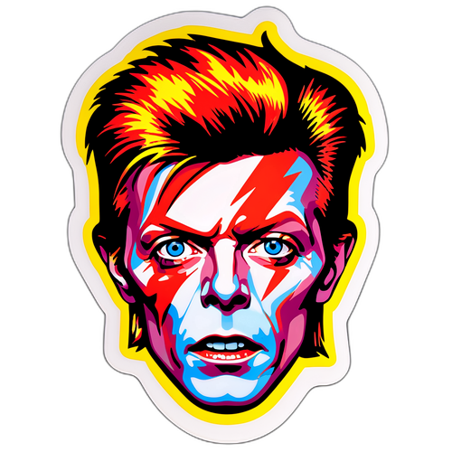Retro-sticker av David Bowie