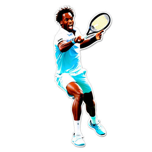 Tenisový hráč Monfils na kurtu