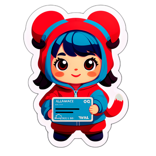 可愛いキャラクターのイラスト:子供手当の通知書風