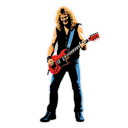 John Sykes med elgitarr i rockpose