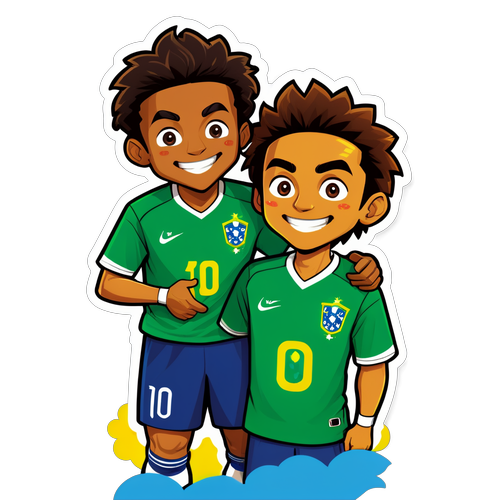 Stiker Pemain Sepak Bola Brasil dan Jepang
