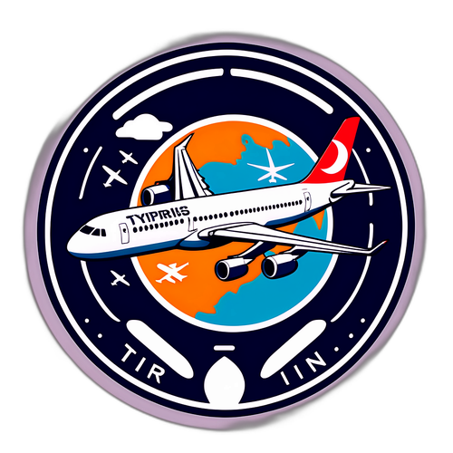 Kıbrıs Türk Hava Yolları Motifleri ile Dolu Etiket