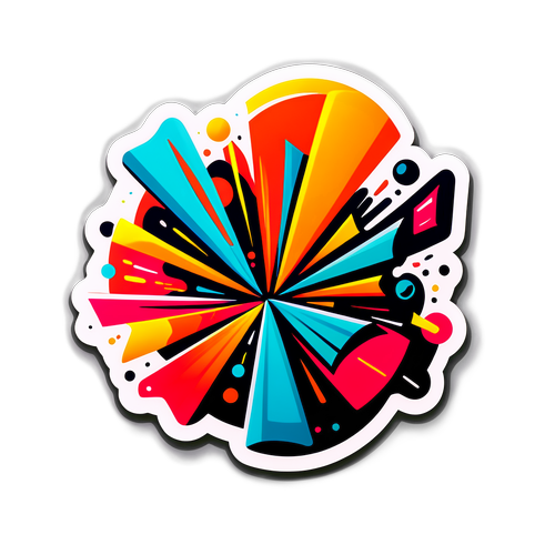 Баллістичний наліпка з абстрактними формами, що ілюструють динаміку і швидкість