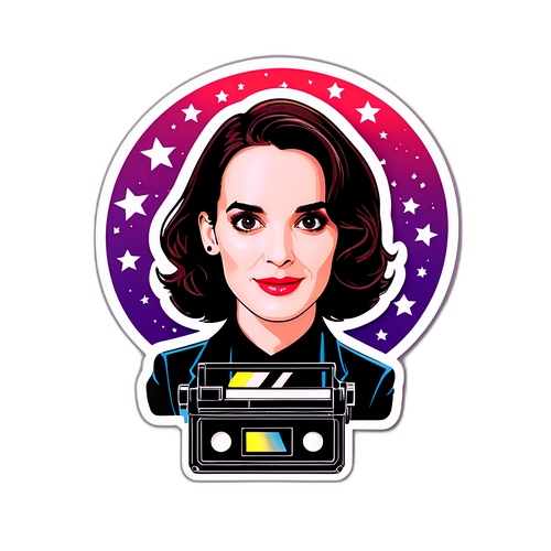 Winona Ryder Retro Film Sticker