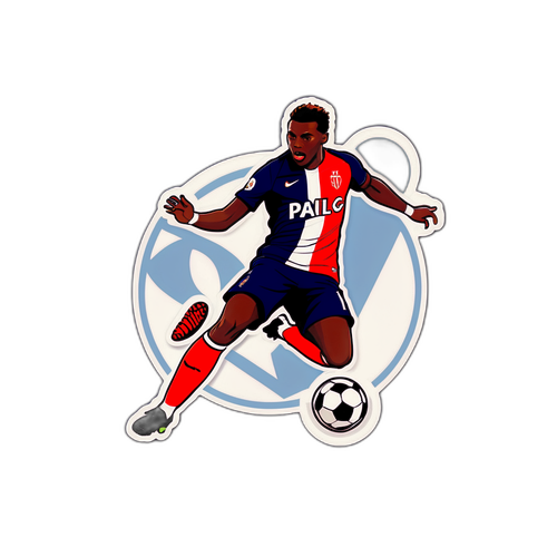 Elegant sticker med et spændende øjeblik fra Monaco vs. PSG kamp