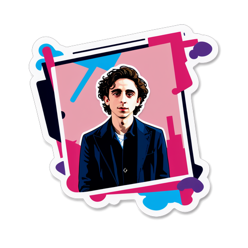 Timothée Chalamet Modern Art Sticker