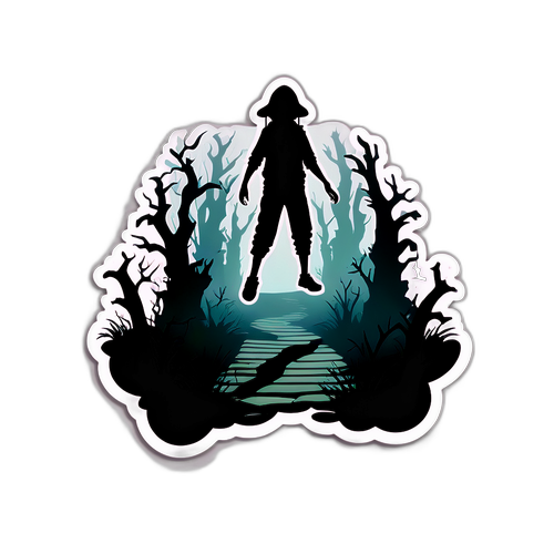 Uhyggelig design med skygger og fotspor