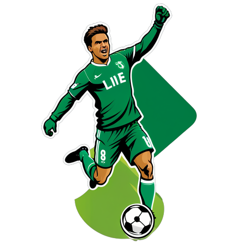 Sticker design d'un joueur de football en pleine action