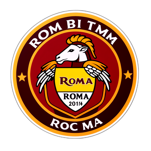Καλλιτεχνικό σχέδιο της Ρόμα με το έμβλημα της ομάδας που κάνει ιστορία