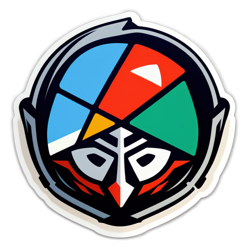 Sticker que combina iconos representativos de Racing y Huracán
