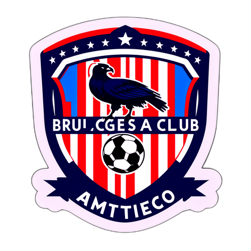 Nálepka Bruggy a Atlético Madrid v retro stylu