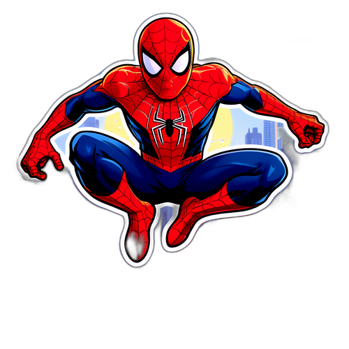 Illustration de Spider-Man sur fond urbain