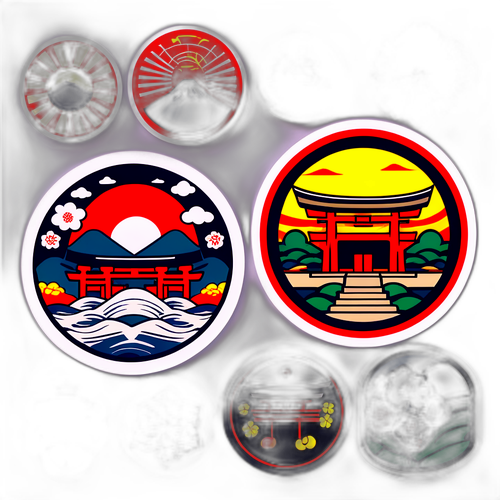 伝統的な日本文化のステッカー