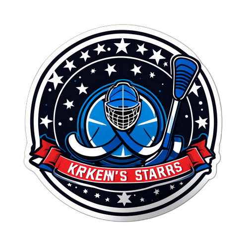 Kraken and Stars Hockey Sticker