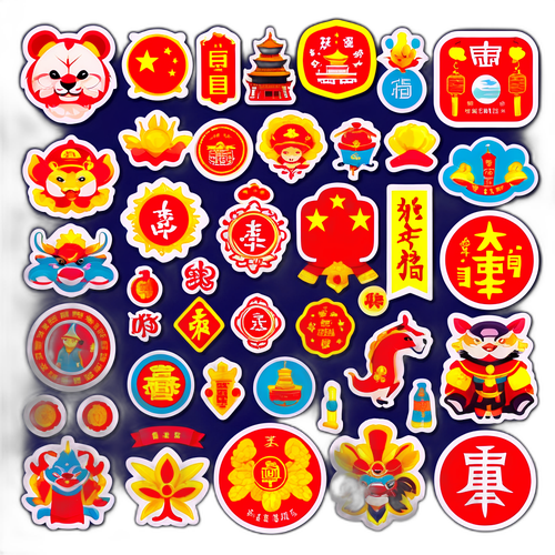 中国风格互动贴纸设计