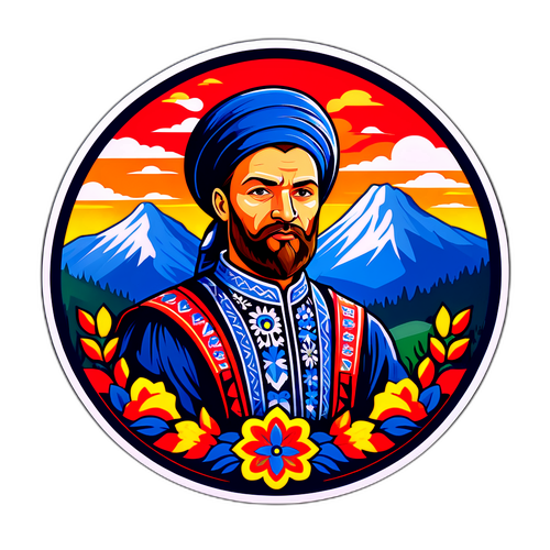 Наклейка з Тарасом Романчукем в українському стилі