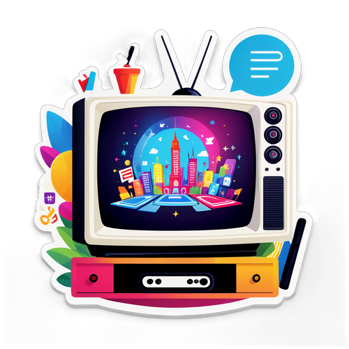 Televisore Moderno con Icone di Show Popolari