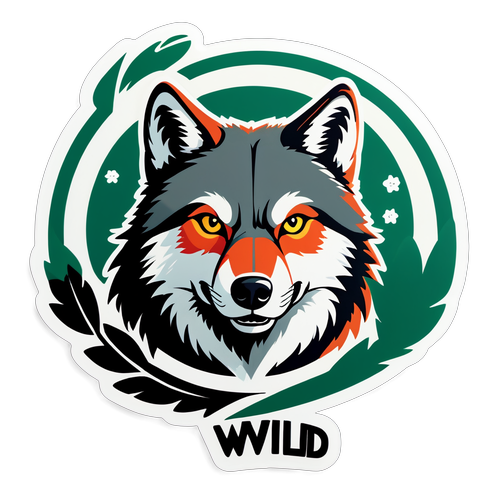 Ontdek de Kracht van de Wildernis: 'Wilde Vrijheid'-Sticker Met Adembenemende Wolf!