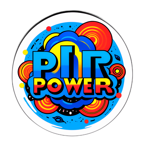 Stærk sticker med ordet 'Power'