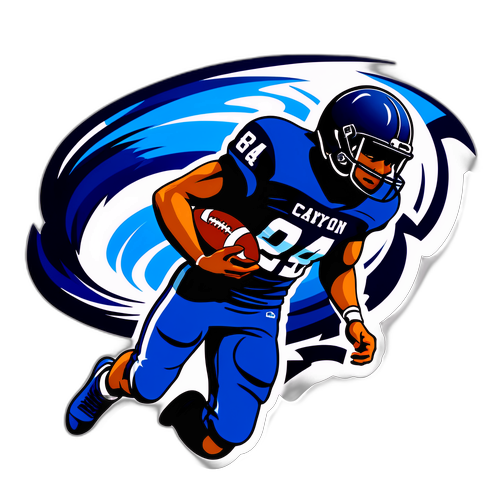 Dynamic Corner Canyon Football Sticker