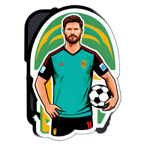 Aufkleber, der das Wesen von Xabi Alonso als Fußballspieler und -trainer einfängt