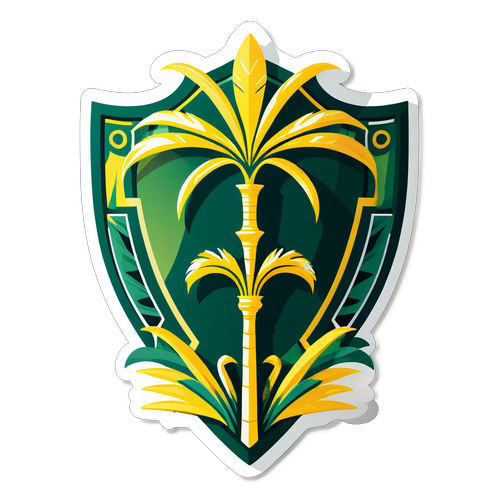 Escudo Estilizado do Palmeiras com Elementos Tropicais