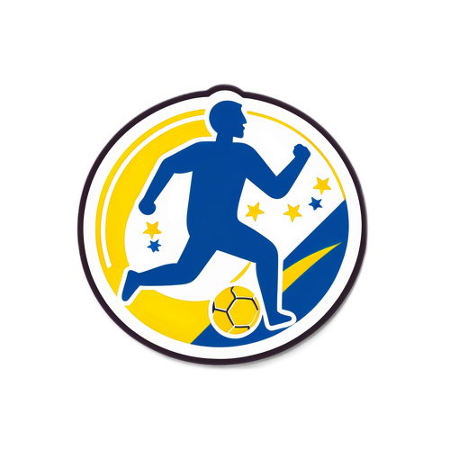 Стикер с мотивацией к успеху через метафору футбольного матча