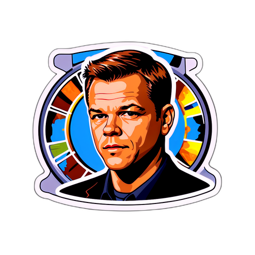 Sticker van een iconische scène met Matt Damon