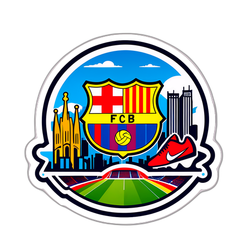 Barcelona ikoninen horisontti jalkapallo-twistillä