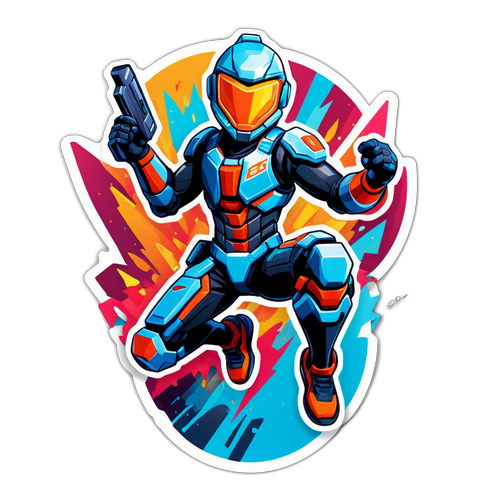 Splitgate 2 Karakteri ile Enerjik Sticker Tasarımı
