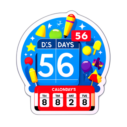 56 दिन की गिनती वाला कैलेंडर स्टिकर
