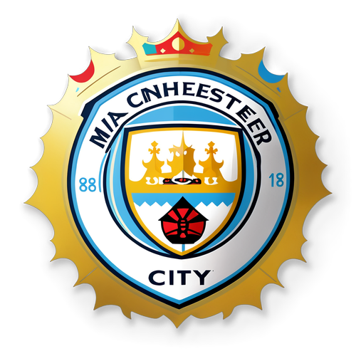 Sticker cu minge de fotbal și logourile Manchester City și Bournemouth