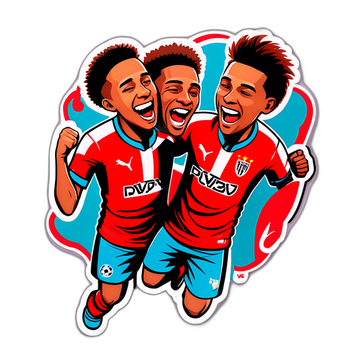 Гравюра гравців ПСВ, які святкують перемогу