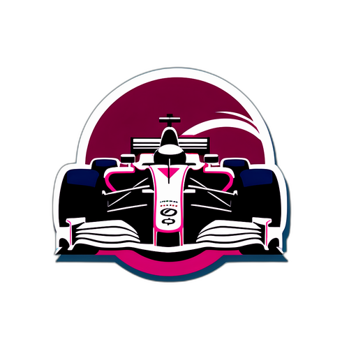 Minimalist Formel 1 Auto Design durch stylisierte Strecke in Katar