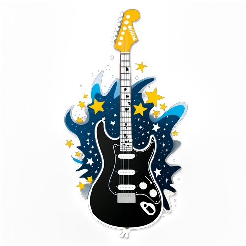 Sticker de guitarra eléctrica con nombre Morat