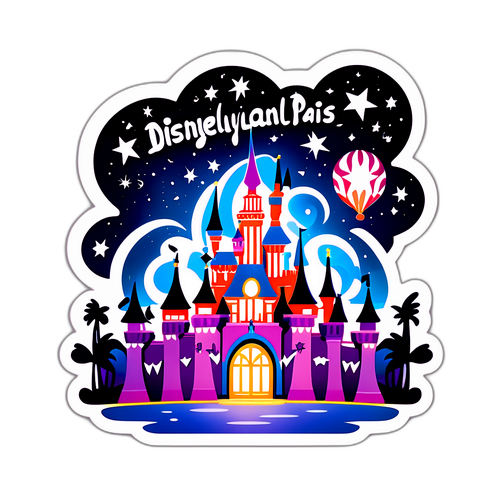 Eventyrlig klistermærke med Disneyland Paris