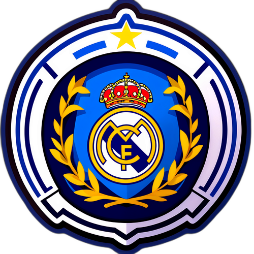 Real Madrids emblem med legendariska spelare