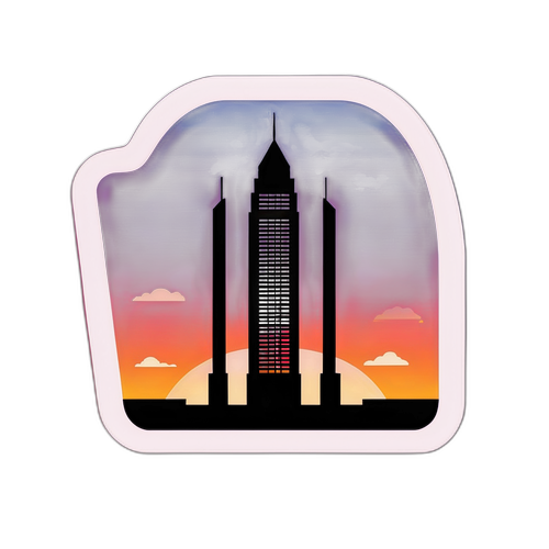 Silhouette ya Jengo la CBA dhidi ya Jua la Magharibi