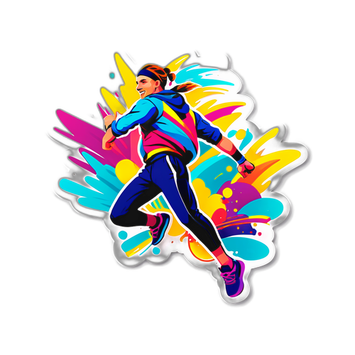 Kreative Illustration von Sjoeke Nüsken in Sportkleidung bei der Arbeit
