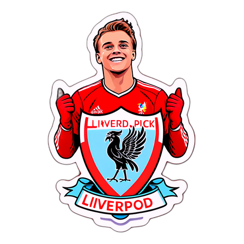 Stiker Isak dalam Pakaian Liverpool