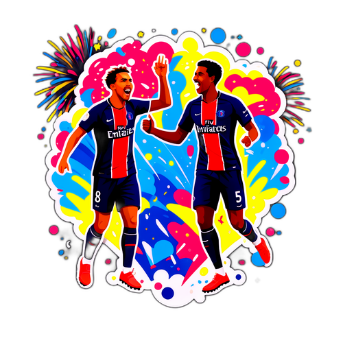 Oslava PSG hráčů po vstřelení gólu