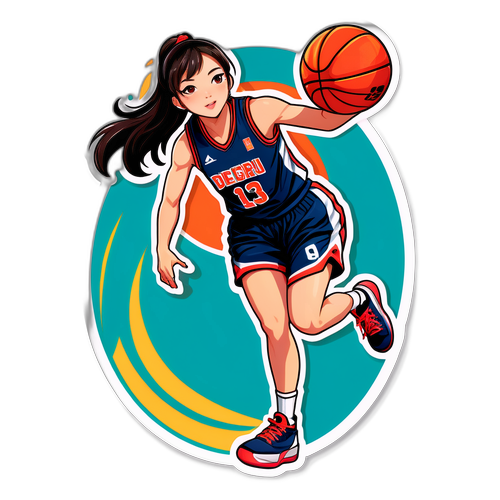 Dynamic Basketball Player Sticker